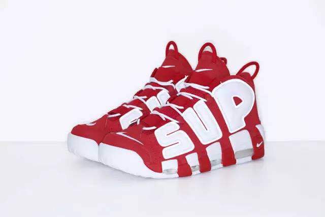 Nike Air More Uptempo White Red Shoes